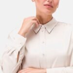 Satinbluse mit Raffungen