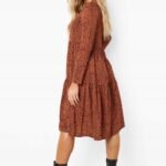 lässige Maxi-Langarmkleid