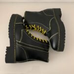 Lynfield Stiefel, Gr. 39, schwarz mit Neon-Schnürsenkeln – Bild 2