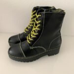 Lynfield Stiefel, Gr. 39, schwarz mit Neon-Schnürsenkeln