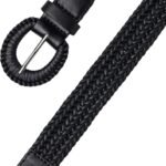 Damen-Gürtel, geflochten, schwarz