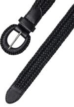 Damen-Gürtel, geflochten, schwarz