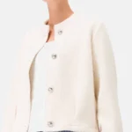 Zero Damen-Jacke, Gr. 44, cremeweiß, kariert