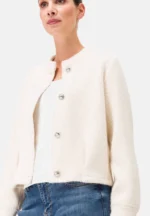 Zero Damen-Jacke, Gr. 44, cremeweiß, kariert