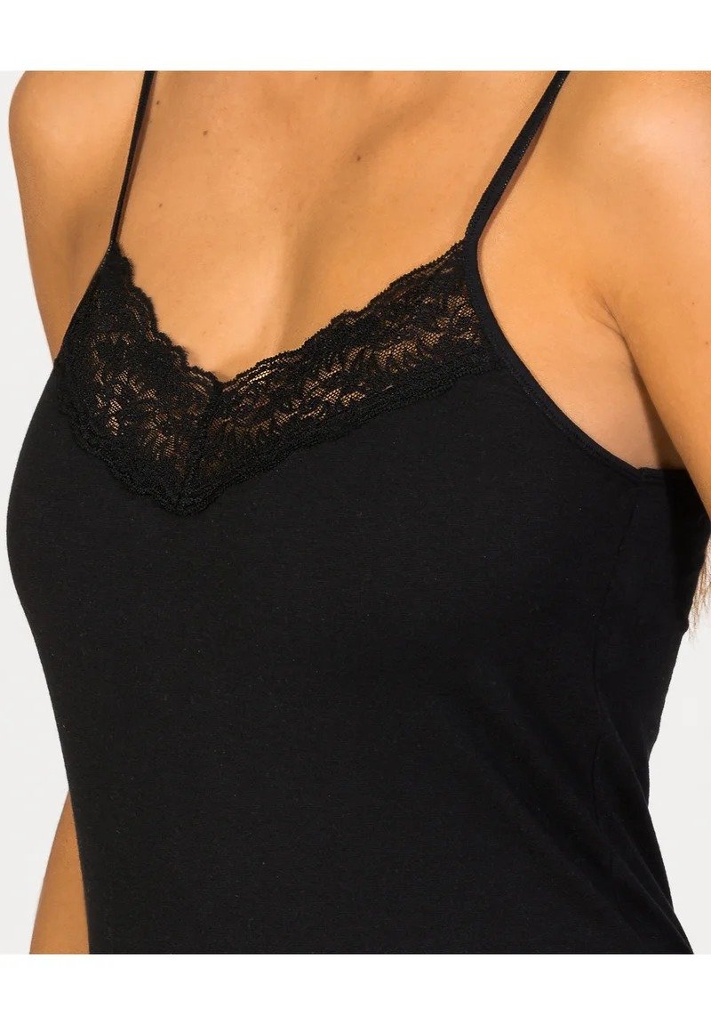 Elegance&more - Zero - undershirt Zero Spitzentop, Gr. 40, schwarz – Bild 1