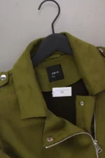 Zero Bikerjacke, Gr. 42, Veloursleder-Optik, grün – Bild 3