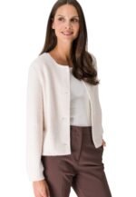 Zero Damen-Jacke, Gr. 44, cremeweiß, kariert