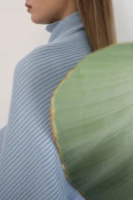 Zero Schal, plissiert, türkis – Bild 3