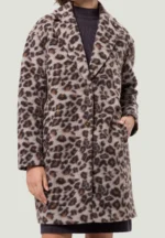 Zero Oversize-Wollmantel mit Leopardenmuster, Gr. 36