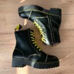 Lynfield Stiefel, Gr. 39, schwarz mit Neon-Schnürsenkeln – Bild 4