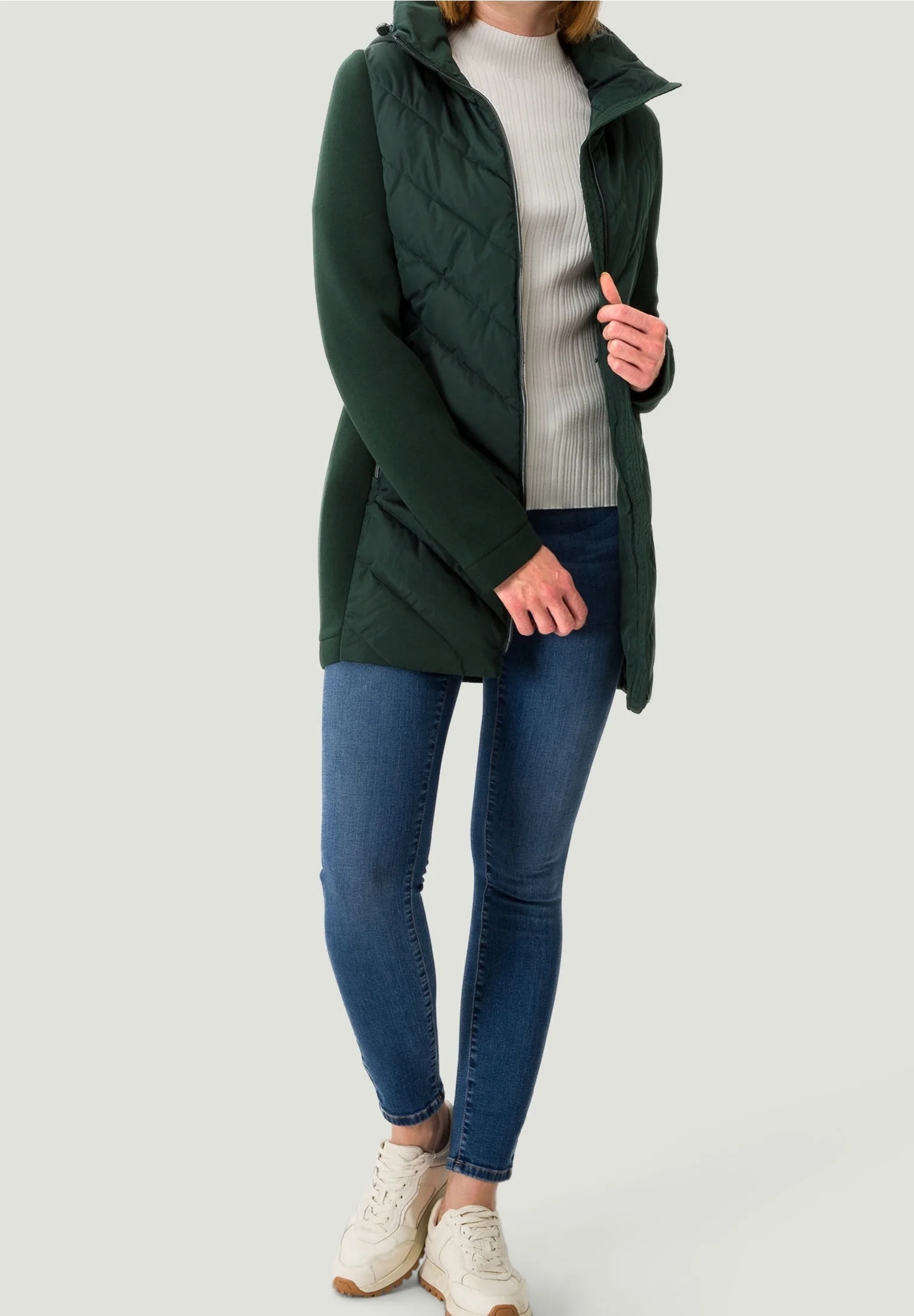 green winter coat model Zero Damen-Steppmantel, Gr. 38, moosgrün – Bild 1