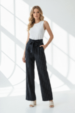 Zero Damenhose mit hohem Bund, Gr. 40, gestreift