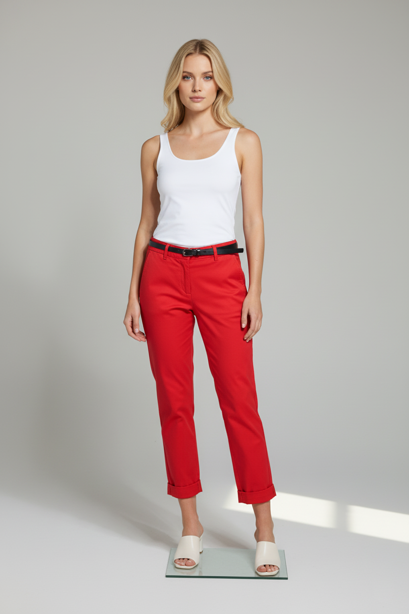 eleganceandmore.de- red pants - 1 Zero Chinohose, Gr. 36, rot – Bild 1