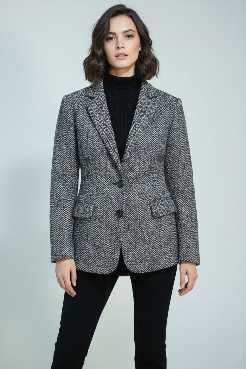 Gemini_Generated_Image_uq09bpuq09bpuq09 Zero Damenblazer, Gr, 38, schwarz-weiß – Bild 1