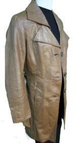 Modeszene Echtleder-Mantel, Gr. 38, – Bild 2