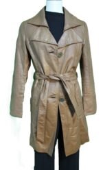 Modeszene Echtleder-Mantel, Gr. 38, – Bild 6