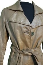 Modeszene Echtleder-Mantel, Gr. 38, – Bild 4