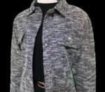 Glitzer-Jacke mit Fransen, Gr. 40, schwarz-weiß – Bild 5